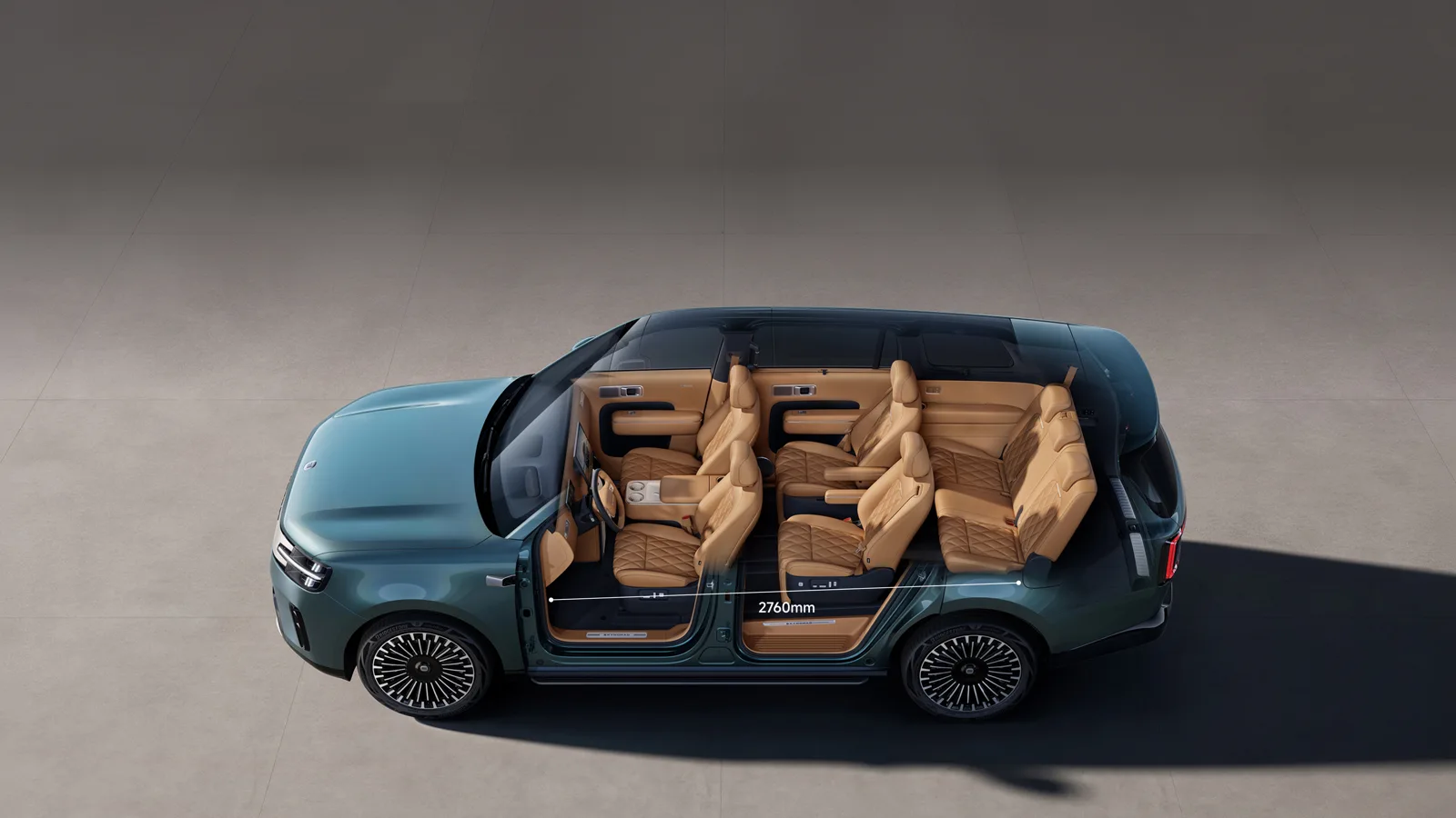 Xiaomi SkyNomad N90 Max cutaway showing its seven-seat layout